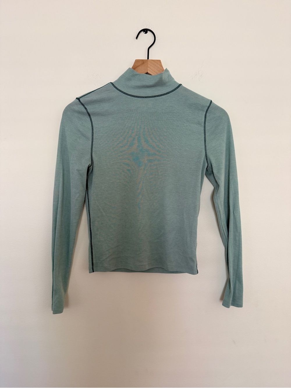 Madewell Seafoam Long Sleeve Mock Neck Top